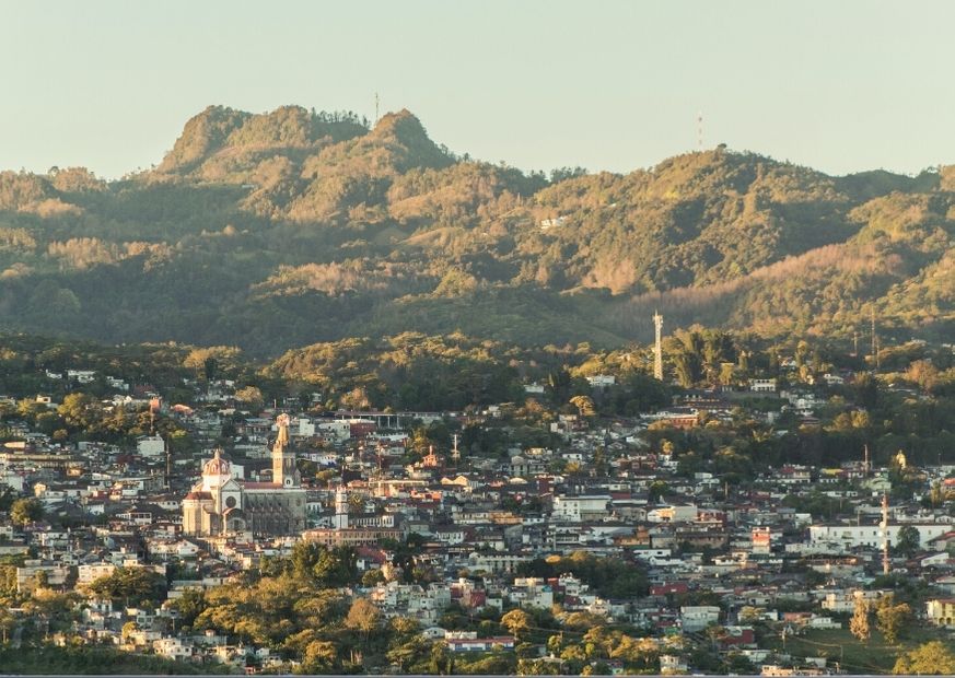 Vista panoramica de Cuetzalan pueblo mÃ¡gico